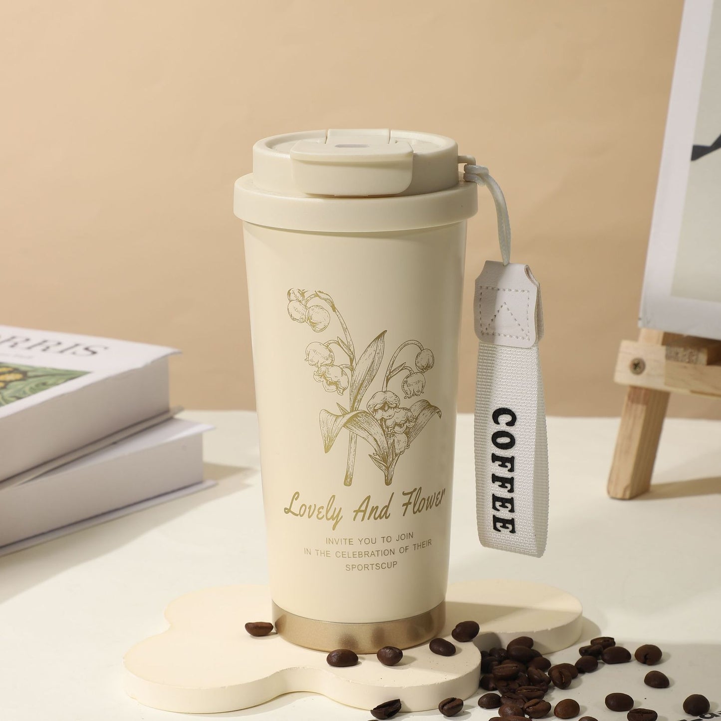Summer Insulated Stainless Steel Water Cup, Thermos Cup, Coffee Cup, Double-Layer Car Cup, Smart Display Gift Cup, Customizable