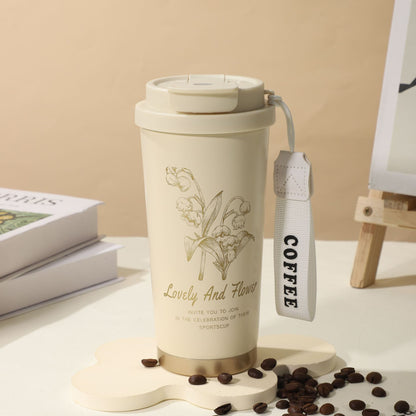 Summer Insulated Stainless Steel Water Cup, Thermos Cup, Coffee Cup, Double-Layer Car Cup, Smart Display Gift Cup, Customizable