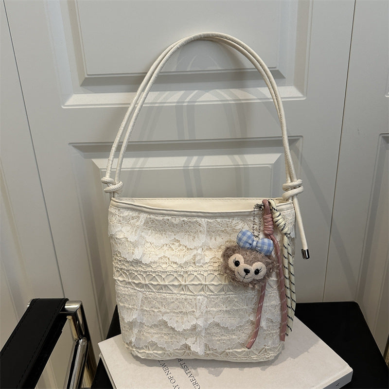High-Looking and Large-Capacity Women's Small Square Bag 2025 Summer New Fashion Cute Lace Armpit Bag Commuter Shoulder Bag
