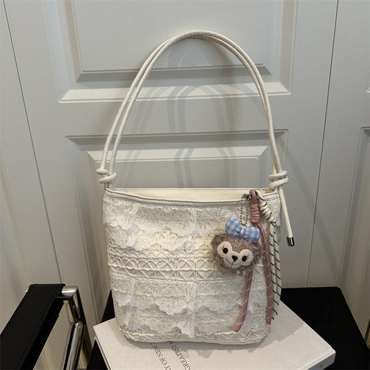 High-Looking and Large-Capacity Women's Small Square Bag 2025 Summer New Fashion Cute Lace Armpit Bag Commuter Shoulder Bag