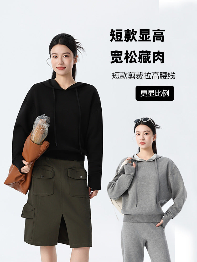 Couple Style Air Layer Hooded Top for Women, Lightweight, Breathable, High-End, Slim, Casual, Loose Sweatshirt, New Trendy Brand