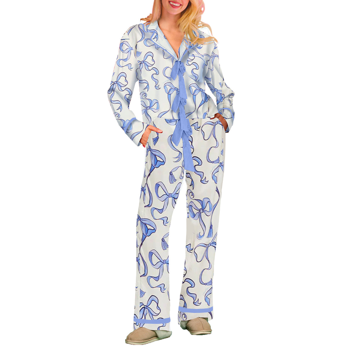 2024 autumn and winter Amazon new long sleeve home clothes pajamas Christmas Halloween digital printed pajamas suit