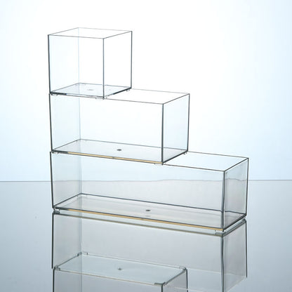 Storage Box PET Transparent Acrylic Rectangular Cosmetic Station Snack Kitchen Sundries Storage Box with Lid