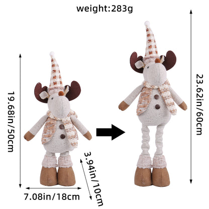 A variety of Christmas standing telescopic doll hotel window Christmas snowman elk doll decorative ornaments