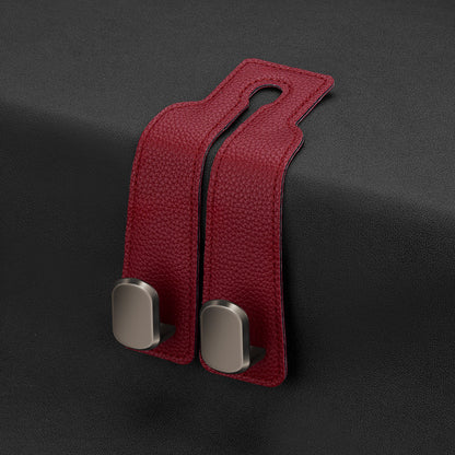 Car rear seat storage small hook turned leather zinc alloy ABS car double hook
