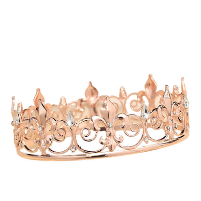 Halloween Stage Opera Performance Unisex Men Golden King Crown Headwear Adult Birthday Crown
