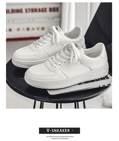 White Shoes Men's Summer Breathable Youth Casual All-match Men's Shoes 2024 New Student Pure White Sports Shoes