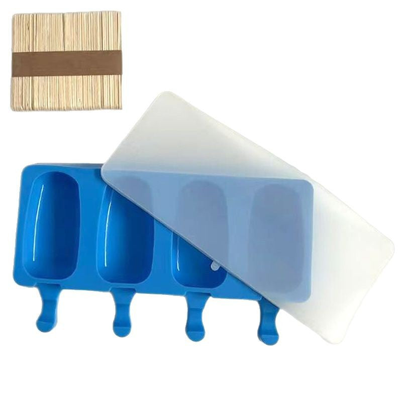 Cross-Border New Oval Ice Cream Mold with Lid, Easy to Release, Cheese Popsicle DIY Home Ice Cream Mold