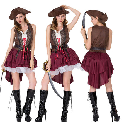 Halloween Pirates of the Caribbean Costume Female Knight Costume Adult Pirate Costume COS Halloween Costume