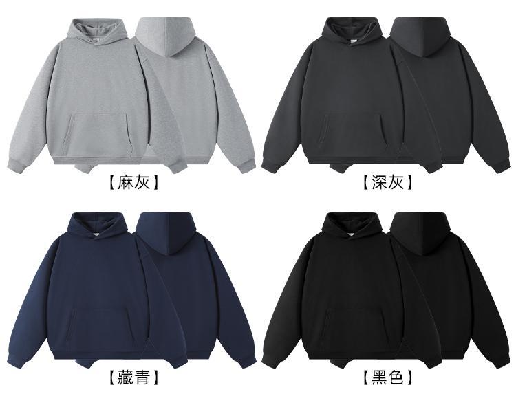New Style Couple's Loose-Fitting Round-Neck Hooded Sweatshirt, Long-Sleeved Sweatshirt, Heavyweight Pure Cotton 400g Hoodie with Printed Logo