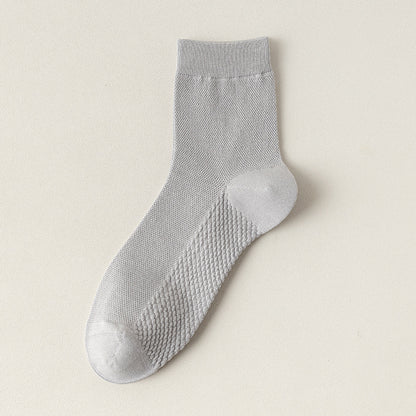 Zhuji socks men's mid-tube socks summer ultra-thin deodorant summer business spring and summer mesh stockings breathable sweat absorption