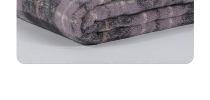 Tonglu Scarf Wholesale Purple Plaid Women's Versatile Faux Cashmere Retro Thickened Scarf Christmas Scarf Christmas Style