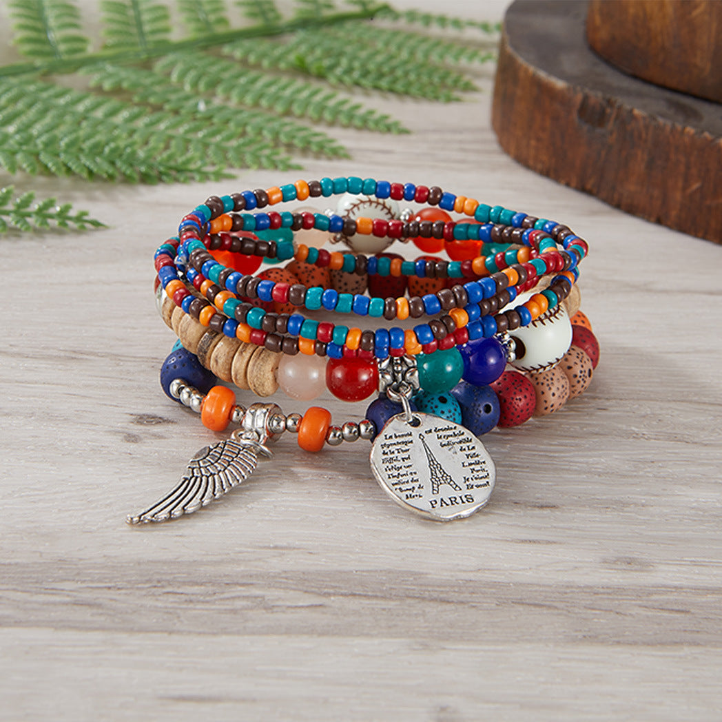 European and American Cross-Border Hot-Selling New Bohemian Bracelets Creative Tassel Multi-Layer Beaded Bracelets Fashion Jewelry