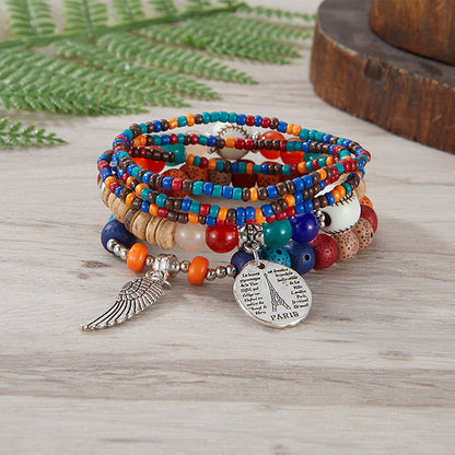 European and American Cross-Border Hot-Selling New Bohemian Bracelets Creative Tassel Multi-Layer Beaded Bracelets Fashion Jewelry