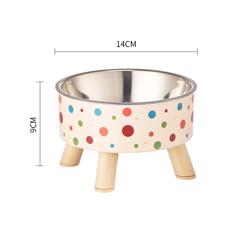 Pet stainless steel bowl non-slip large capacity dog bowl cat goblet bowl neck protection pet bowl anti-knock cat bowl new