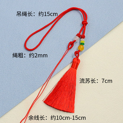 Tassel Handle Piece with Tassel, Handmade Woven DIY Short Sword Tassel Pendant