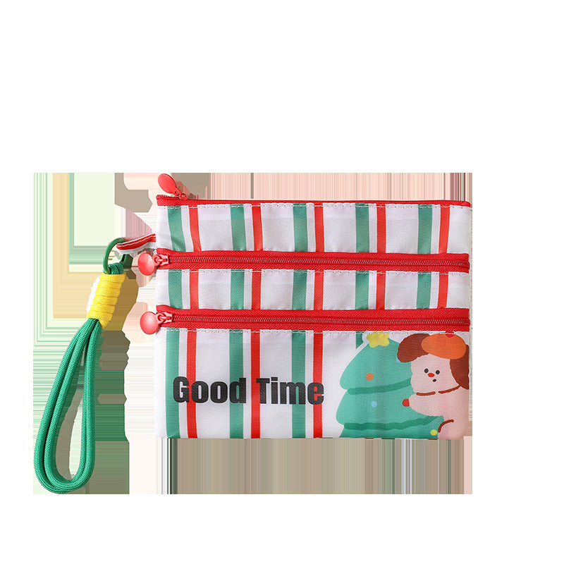 Plaid Contrasting Color Id Cosmetics Bag Travel Abroad Id Card Passport Ticket Card Bag Portable Multi-Functional Carry-On Bag