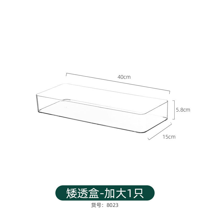 Desktop Storage Box Square Transparent Acrylic Flower Pot Sundries Cosmetics Stationery Notes Kitchen Workstation Height
