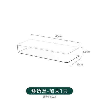 Desktop Storage Box Square Transparent Acrylic Flower Pot Sundries Cosmetics Stationery Notes Kitchen Workstation Height