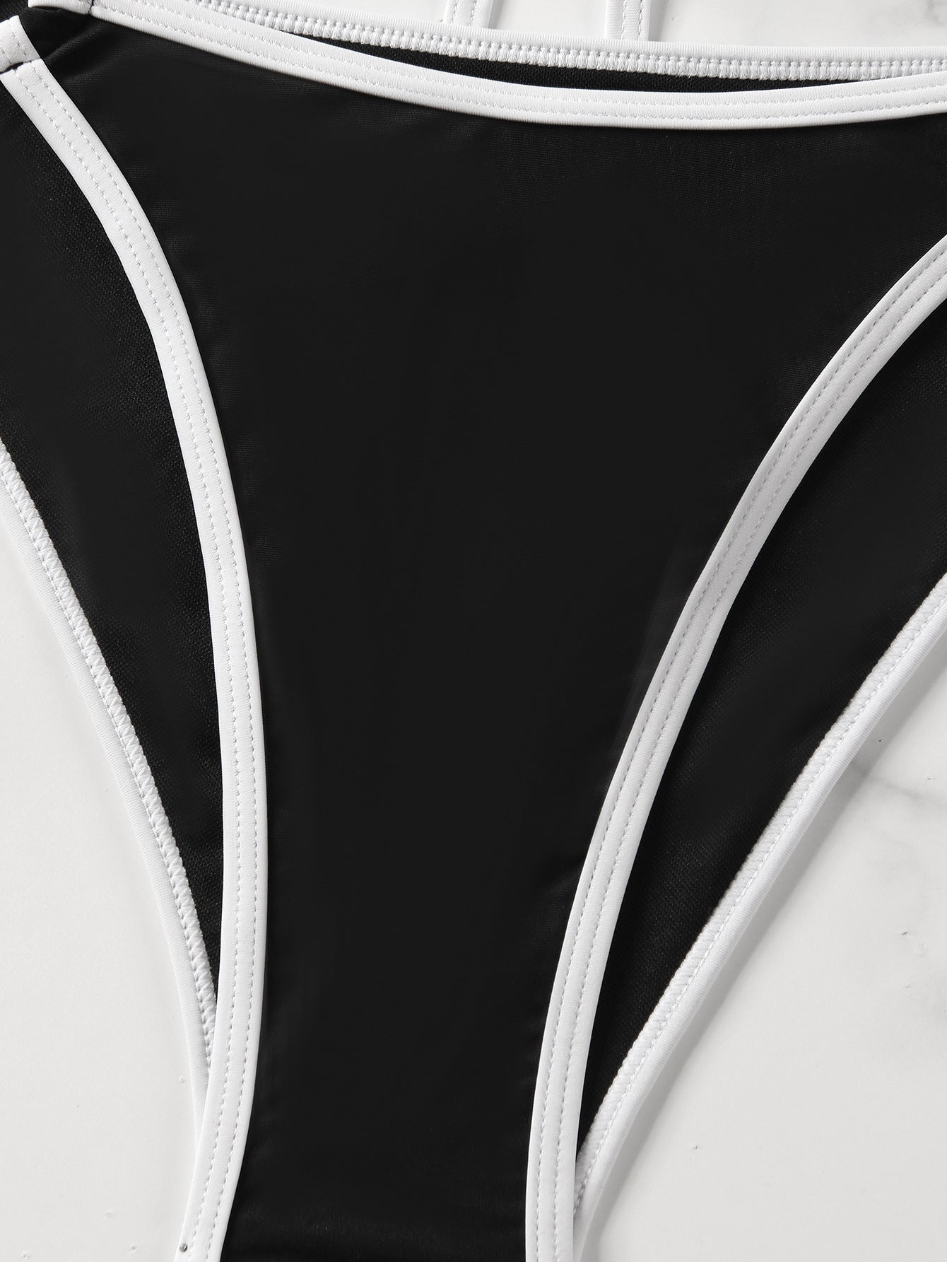 European and American Style Sexy Bandeau Bikini Swimsuit for Women, Solid Color with Chest Pads, Simple Cross-Border Two-Piece Swimsuit