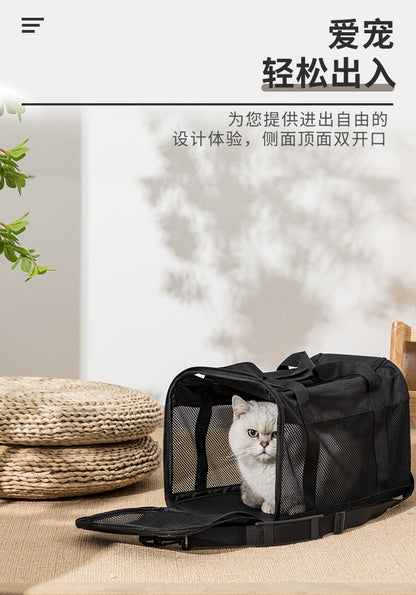 Cross-Border Pet Carrier Bag, Portable Small Dog Carrier, Pet Tote Bag, Mesh Breathable Large Capacity Cross-Body Cat Bag
