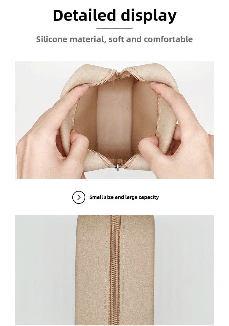 Large-Capacity Lightweight Data Cable Power Bank Storage Creative Makeup Bag Silicone Travel Storage Bag Toiletries