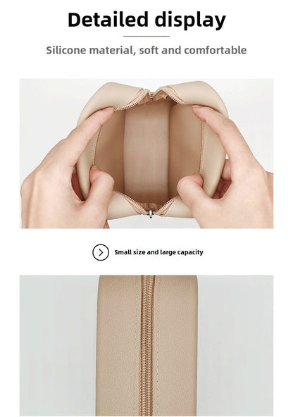 Large-Capacity Lightweight Data Cable Power Bank Storage Creative Makeup Bag Silicone Travel Storage Bag Toiletries