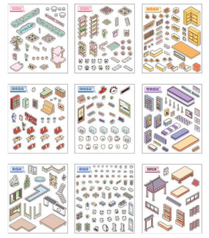 Language idle pet miniature landscaping cute sticker book freeze frame happy series three-dimensional fun landscaping 18 posting paper