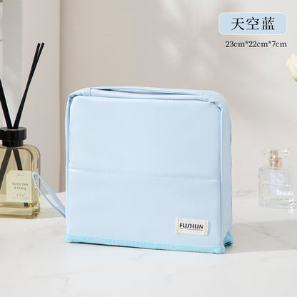 Vertical Cosmetic Bag, Large Capacity, Women's Pencil Case, Travel Pu Waterproof, Can Be Hung on Luggage, Makeup Brush Storage Bag