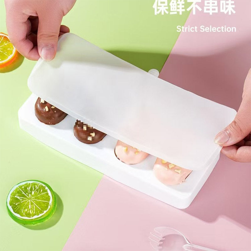 Cross-Border New Oval Ice Cream Mold with Lid, Easy to Release, Cheese Popsicle DIY Home Ice Cream Mold