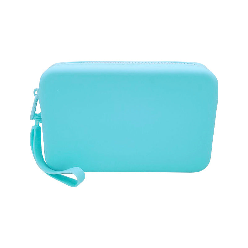 Customizable Silicone Cosmetic Bag Rectangular Travel Portable Silicone Storage Bag Waterproof Toiletry Bag Small Storage Bag