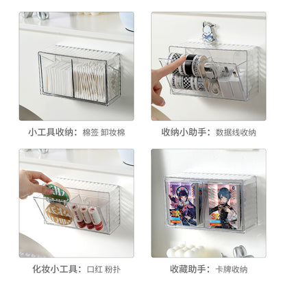Bathroom Makeup Cotton Wall-Mounted Storage Box Bathroom Cotton Swab Stick Makeup Remover Cotton Dormitory Hair Accessories Storage Rack