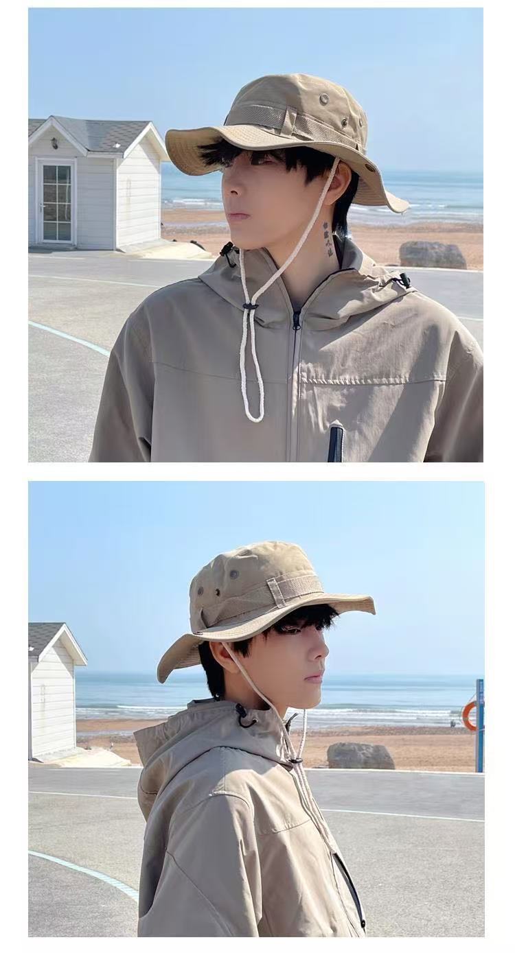 All-Match Western Denim Hat Men's and Women's Outdoor Mountaineering Summer Sun Hat Fishing Sunscreen Fisherman Hat Camping Breathable