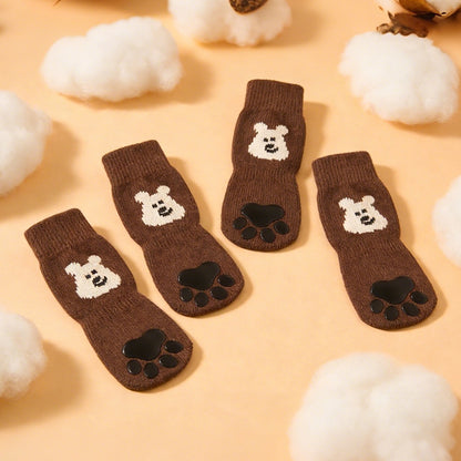 New pet socks, dog socks that stay on when out, cross-border bestseller, non-slip socks for small dogs with double-sided adhesive