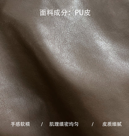 cool handsome high sense ~ lapel leather coat women's spring and autumn Hong Kong style PU leather jacket motorcycle top trendy 9595