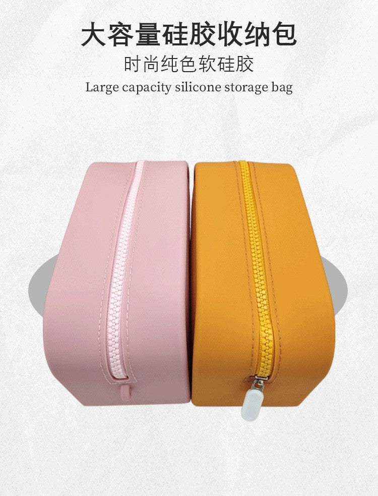 Factory Processing Travel Cosmetic Brush Bag Storage Wash Bag Logo Data Cable Travel Large Capacity Silicone Storage Bag