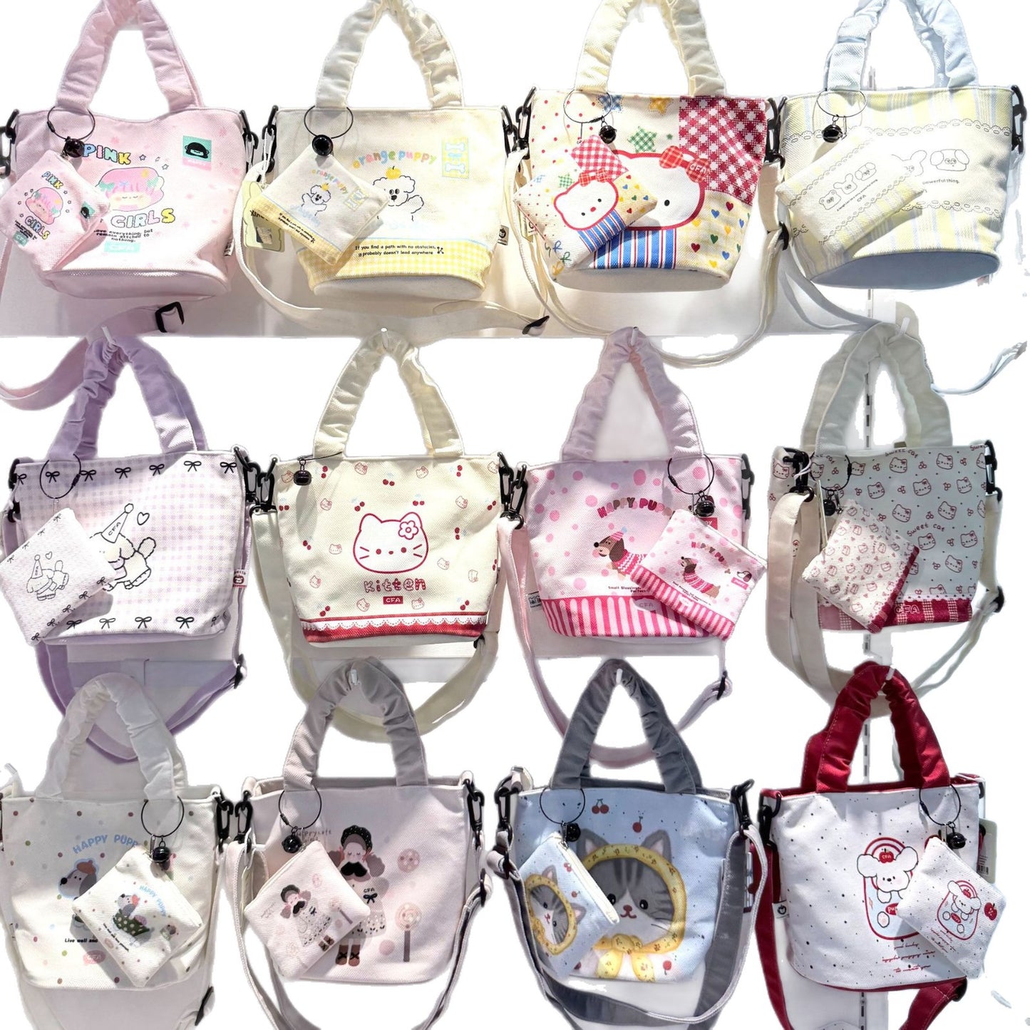 In-Stock New Small Cloth Bag Ins Cute Cartoon Women's Summer Cloth Bag Handbag Casual Tote Bag Upgrade