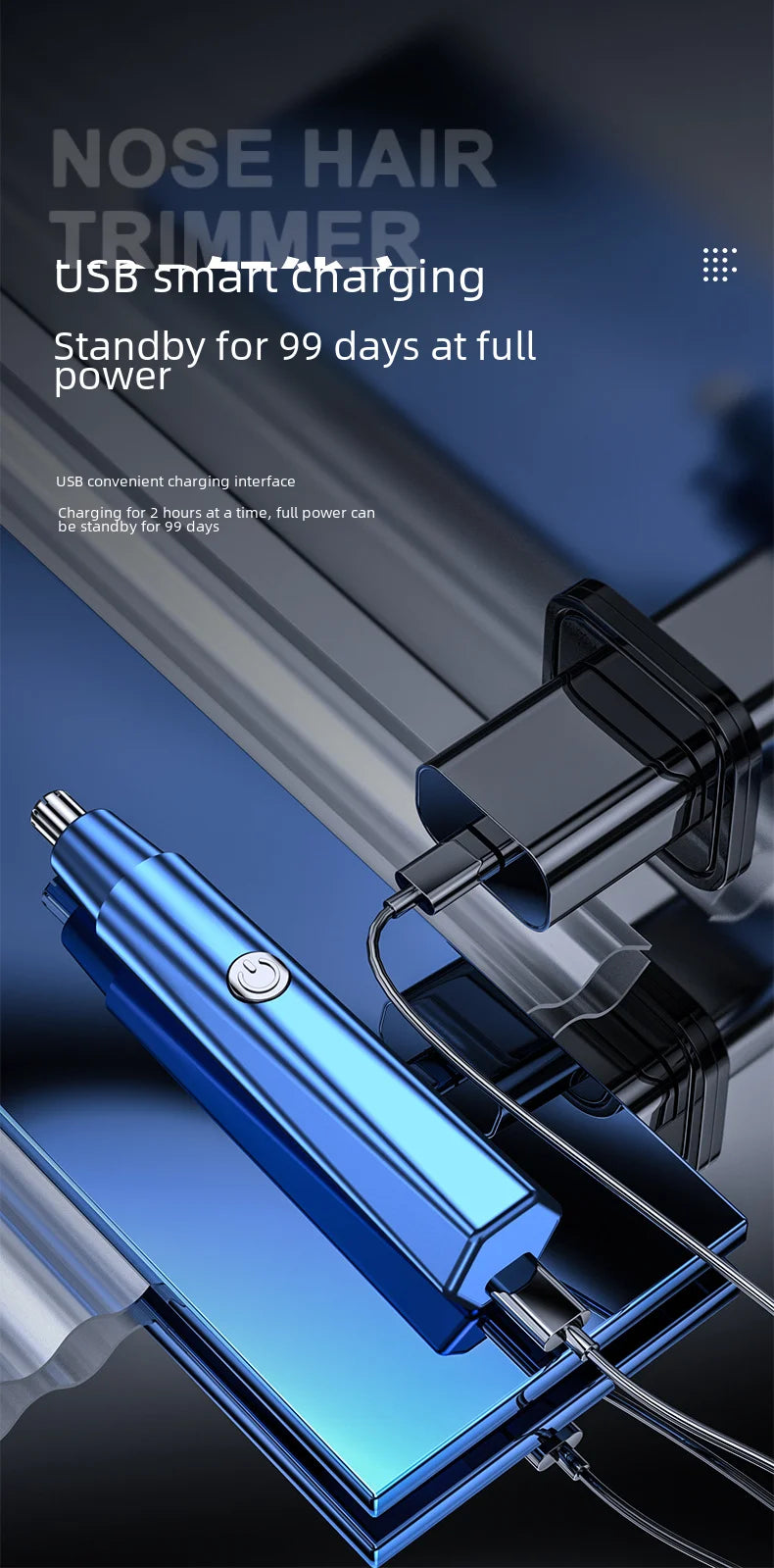 2021 New Model Men's Nose Hair Trimmer Mini Shaver for Trimming Nose Hair, Sideburns, and Ear Hair Dual-Head Trimmer