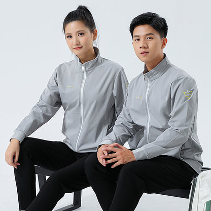New Badminton Uniform Jacket Black and White Suit Men's and Women's Long-Sleeved Volleyball Uniform Table Tennis Uniform Competition Training Uniform