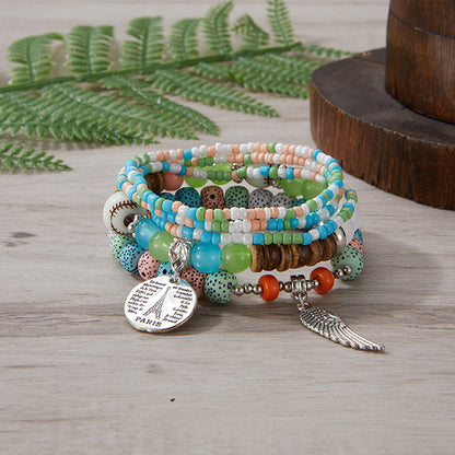 European and American Cross-Border Hot-Selling New Bohemian Bracelets Creative Tassel Multi-Layer Beaded Bracelets Fashion Jewelry
