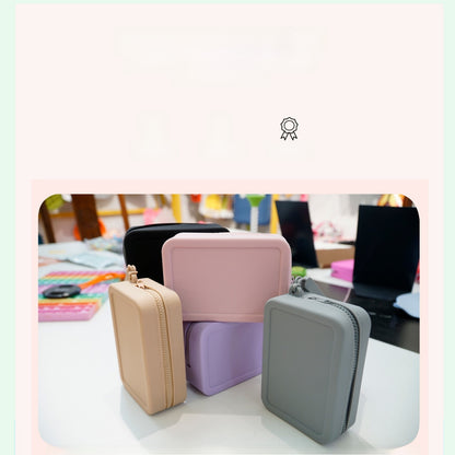 Silicone Rectangular Coin Purse Thickened Small Bag Coin Internet-famous Key Case Headset Storage Certificate Multi-purpose Bag