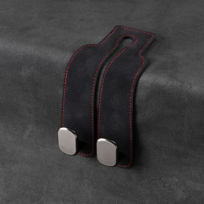 Car rear seat storage small hook turned leather zinc alloy ABS car double hook