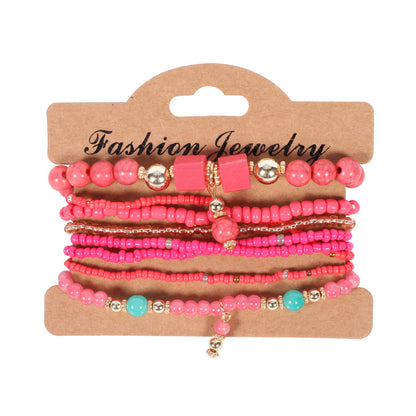 European and American Cross-Border Hot-Selling New Bohemian Bracelets Creative Tassel Multi-Layer Beaded Bracelets Fashion Jewelry