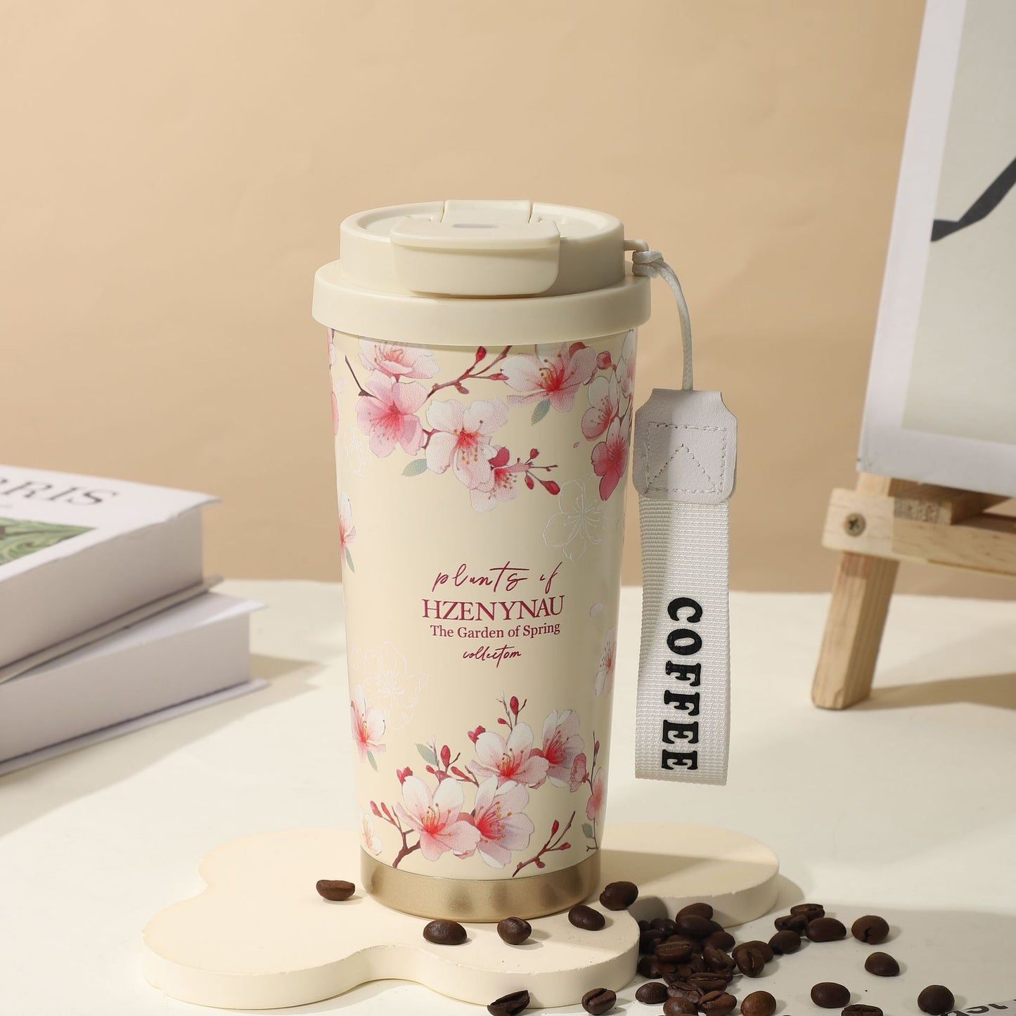 Summer Insulated Stainless Steel Water Cup, Thermos Cup, Coffee Cup, Double-Layer Car Cup, Smart Display Gift Cup, Customizable