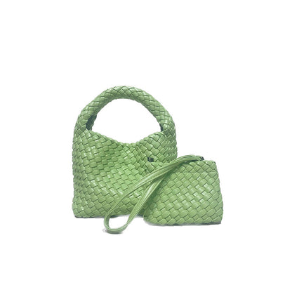 PU handmade woven bag summer high-end niche design women's bag handbag shoulder bag vegetable basket Ins bag