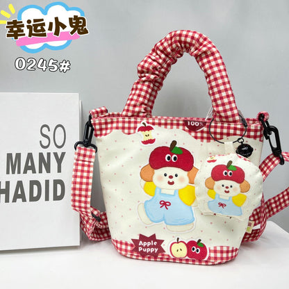 In-Stock New Small Cloth Bag Ins Cute Cartoon Women's Summer Cloth Bag Handbag Casual Tote Bag Upgrade