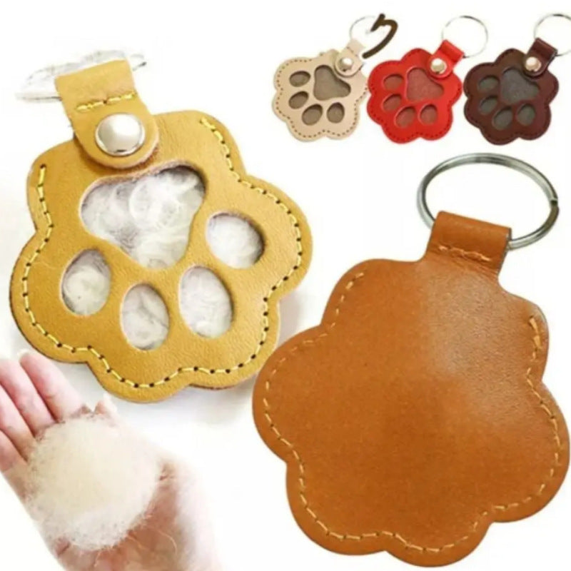 New Pet Hair Storage Bag, Dog Paw Keychain Pendant, Cat and Dog Hair Storage Keychain
