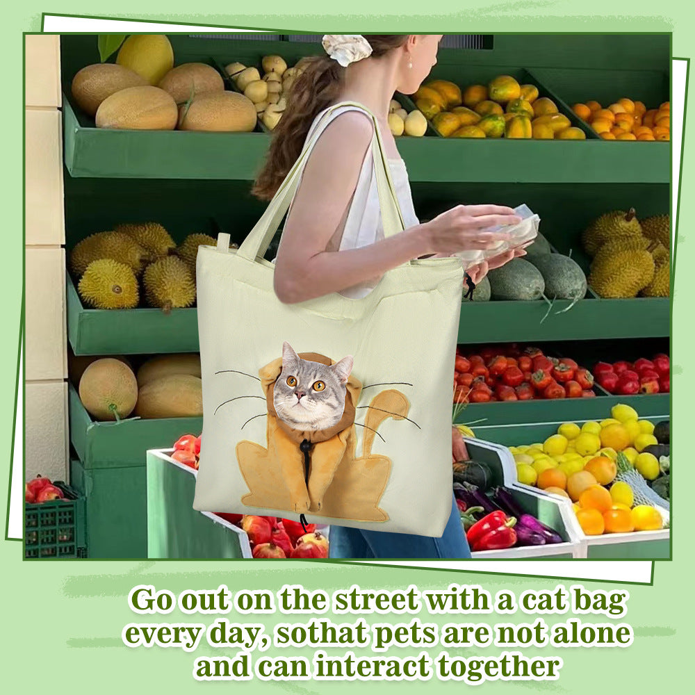 Pet Canvas Bag with Exposed Head, Cat Portable Shoulder Bag, Suitable for Ragdoll Cats and Small Dogs, Portable and Breathable Wholesale