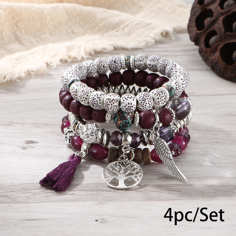 European and American Cross-Border Hot-Selling New Bohemian Bracelets Creative Tassel Multi-Layer Beaded Bracelets Fashion Jewelry