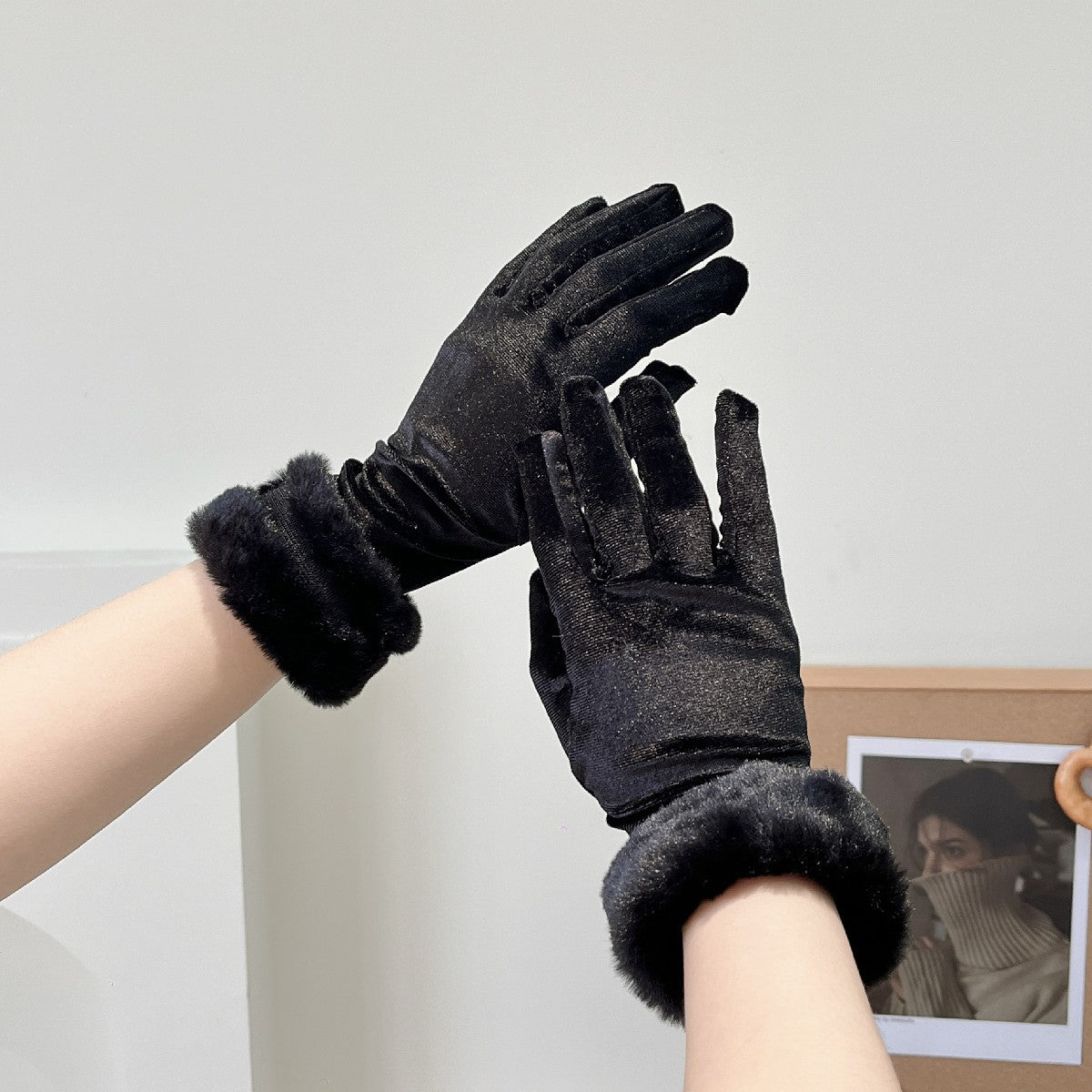 Christmas Party Gloves Bride Short Style Wedding Prom Performance Costume Red Thickened Christmas Gloves